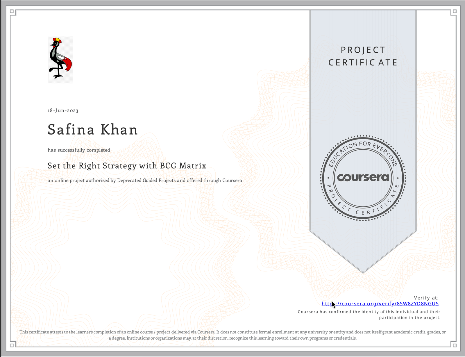 Coursera Project Certificate — Set the Right Strategy with BCG Matrix