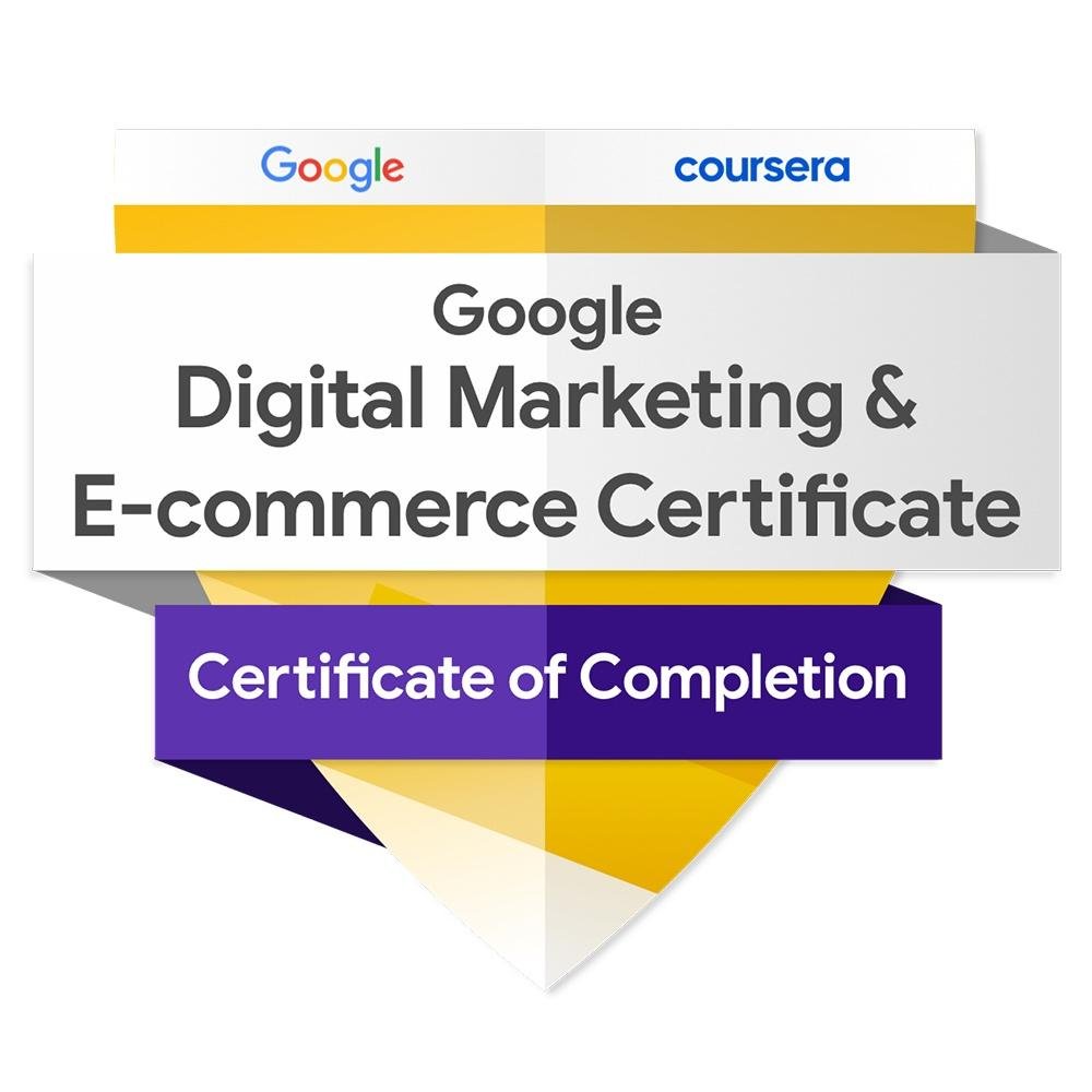 Google Digital Marketing & E-commerce Certificate of Completion